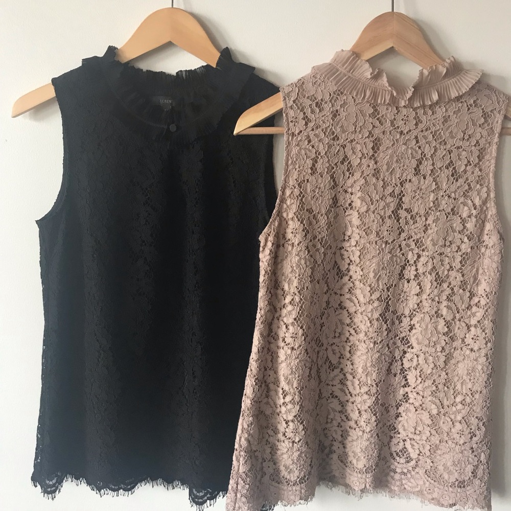 FINAL J. Crew TALL Lined Lace Sleeveless Top - Picture 2 of 7